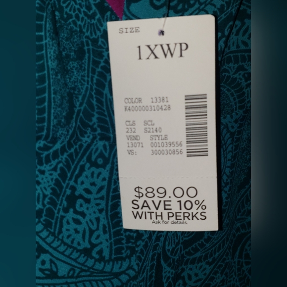 Beautiful Dress Plus Size 1X petite Catherines new blue summer Paisely Print - Picture 5 of 5